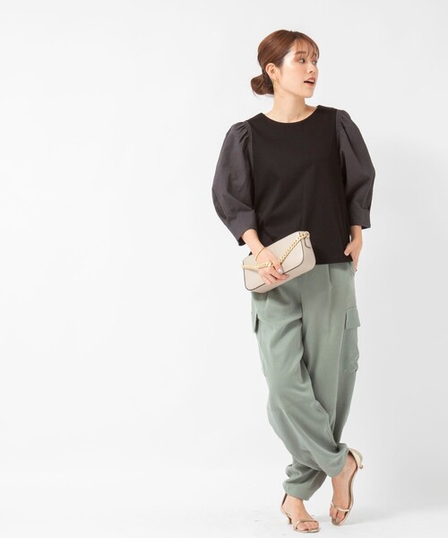 NOLLEY'S（ノーリーズ）の「袖布帛プルオーバーカットソー（T
