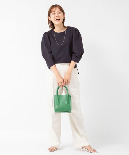 NOLLEY’S（ノーリーズ）の「袖布帛プルオーバーカットソー（Tシャツ/カットソー・レディース・ネイビー/ブラック系その他3/ホワイト/ホワイト系その他4/ラベンダー/チャコールグレー/インディゴブルー・38）」の20枚目の写真