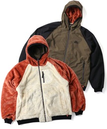 gym master | リバーシブルタスロン×ボアフードジャケット(ブルゾン)