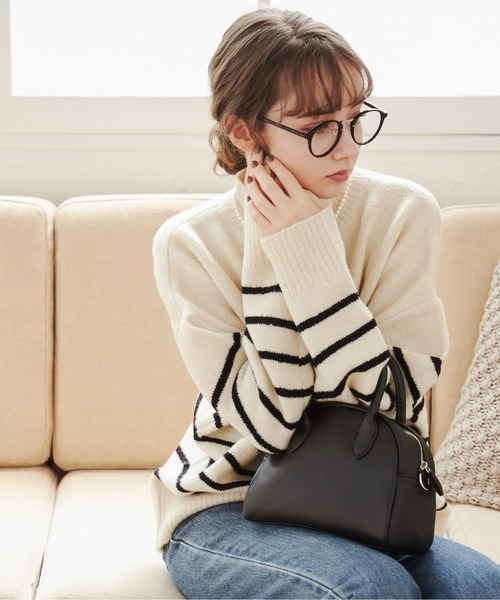 ANGIE（アンジー）の「オーバーサイズ ハイネックニット（ニット/セーター・レディース・ライトベージュ/ブラック/ブルー/ブラック系その他/杢グレー/ライム/ホワイト系その他/オレンジ/ライトグレー/サックスブルー/アイボリー・FREE）」の22枚目の写真