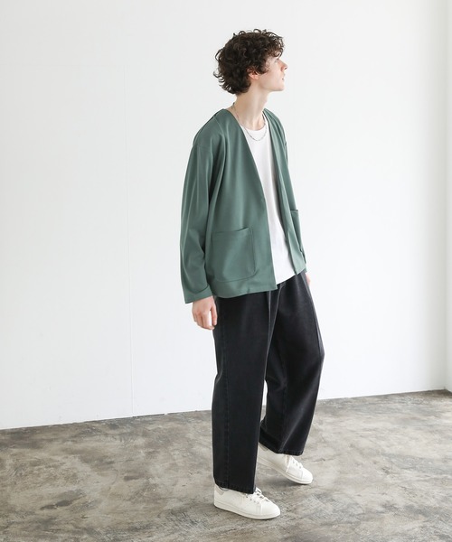 【りいさん専用】新品　Theoryストレッチノーカラージャケット　サイズ00 梨地ストレッチノーカラージャケット（ノーカラージャケット