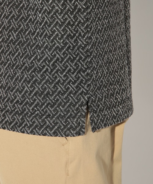 UNION STATION（ユニオンステーション）の「ジオメトリックジャガードクルーネックロンT（Tシャツ/カットソー・メンズ・ホワイト/ブラック/ブラウン・LL/M/L/S）」の15枚目の写真