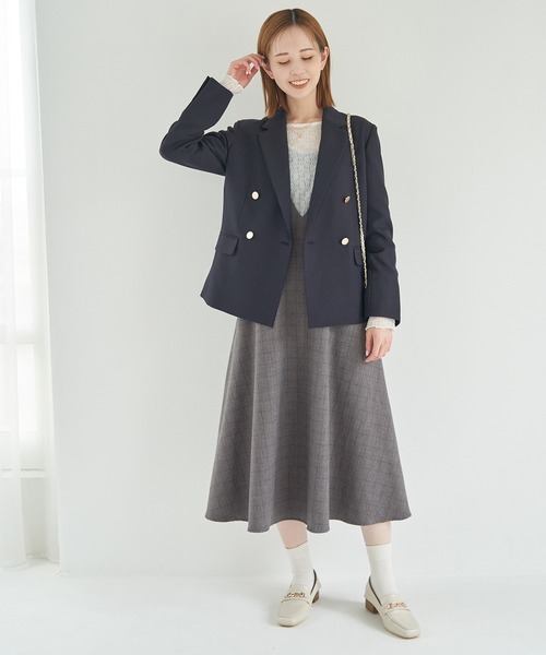 ROPE' PICNIC(ロペピクニック)の「チェックジャンパースカート(ジャンパースカート・レディース・チャコールグレー/ダークブラウン・36/38)」の12枚目の写真