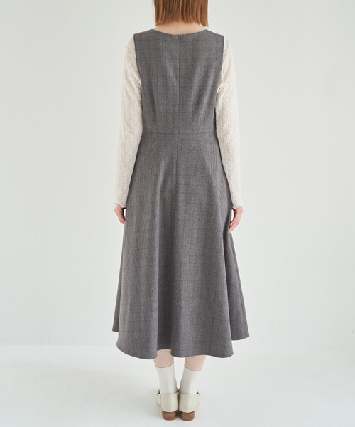 ROPE' PICNIC(ロペピクニック)の「チェックジャンパースカート(ジャンパースカート・レディース・チャコールグレー/ダークブラウン・36/38)」の13枚目の写真