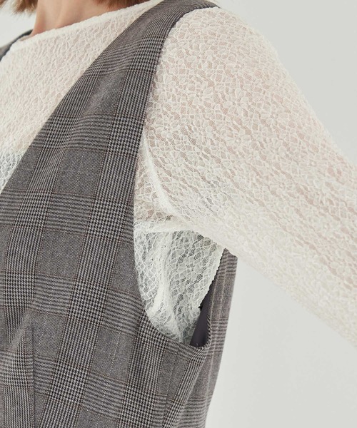 ROPE' PICNIC(ロペピクニック)の「チェックジャンパースカート(ジャンパースカート・レディース・チャコールグレー/ダークブラウン・36/38)」の16枚目の写真