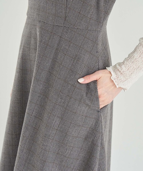 ROPE' PICNIC(ロペピクニック)の「チェックジャンパースカート(ジャンパースカート・レディース・チャコールグレー/ダークブラウン・36/38)」の20枚目の写真