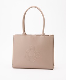 A4サイズ収納/ロゴモチーフエンボストートバッグ