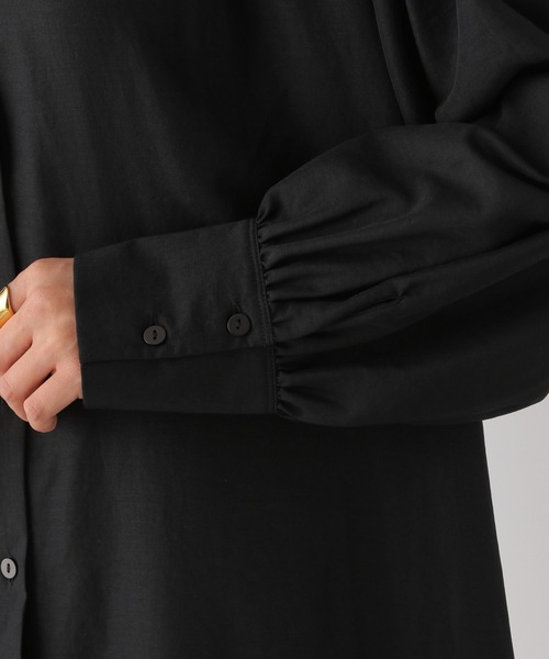 LEPSIM（レプシィム）の「ギャザーフレアミニワンピース　908503（チュニック・レディース・ブラウン/オフホワイト/ブラック/ブルー・FREE）」の16枚目の写真