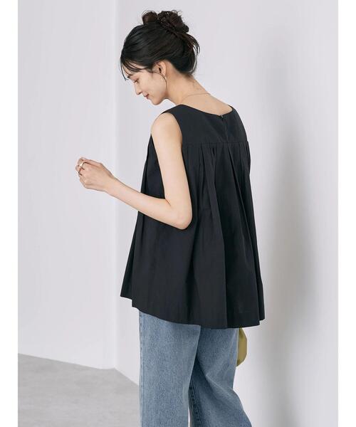 AMERICAN HOLIC（アメリカンホリック）の「Vネックタックノースリーブブラウス（シャツ/ブラウス・レディース・チェック/ブラック/カーキ・L/M）」の14枚目の写真