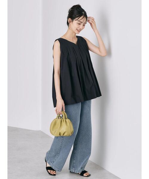 AMERICAN HOLIC（アメリカンホリック）の「Vネックタックノースリーブブラウス（シャツ/ブラウス・レディース・チェック/ブラック/カーキ・L/M）」の15枚目の写真