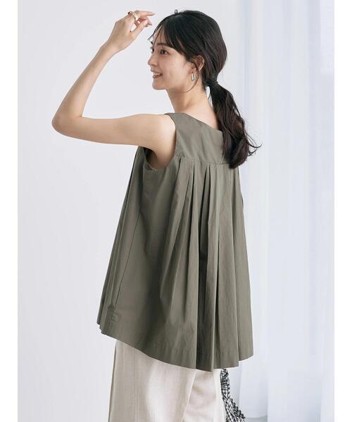 AMERICAN HOLIC（アメリカンホリック）の「Vネックタックノースリーブブラウス（シャツ/ブラウス・レディース・チェック/ブラック/カーキ・L/M）」の19枚目の写真