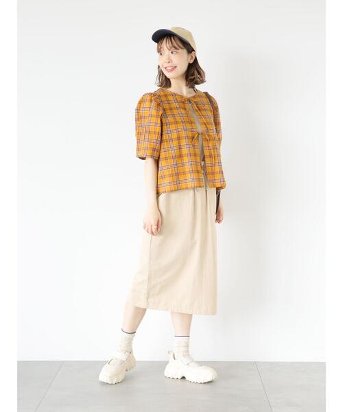 ehka sopo（エヘカソポ）の「メローフリルノースリーブカットソー（タンクトップ・レディース・ベージュ/キナリ/ダークブラウン/ラベンダー・F）」の8枚目の写真