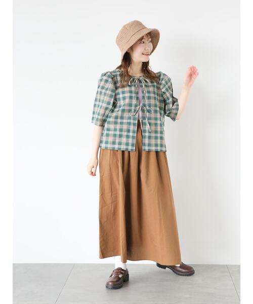 ehka sopo（エヘカソポ）の「メローフリルノースリーブカットソー（タンクトップ・レディース・ベージュ/キナリ/ダークブラウン/ラベンダー・F）」の10枚目の写真