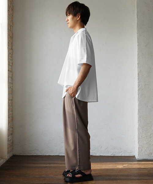 MinoriTY(マイノリティ)の「【ひと癖加えた、モード感】ドルマンシルエットビッグポロシャツ ビッグシルエット ルーズシルエット 半袖ポロシャツ メンズ 変形ポロシャツ【MinoriTY】(ポロシャツ・メンズ・ブラック/ホワイト・L/M)」の12枚目の写真