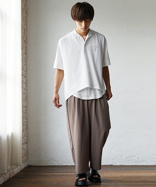MinoriTY(マイノリティ)の「【ひと癖加えた、モード感】ドルマンシルエットビッグポロシャツ ビッグシルエット ルーズシルエット 半袖ポロシャツ メンズ 変形ポロシャツ【MinoriTY】(ポロシャツ・メンズ・ブラック/ホワイト・L/M)」の17枚目の写真