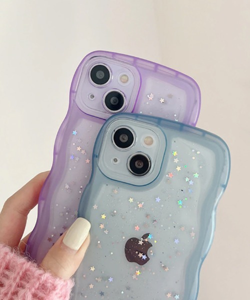 TONE SELECT GOODS（トーンセレクトグッズ）の「【float】キラキラ スパンコール ウェーブデザイン iPhoneケース【iPhoneシリーズ/各種機種対応】（スマホケース/カバー・レディース・ブラック/クリア/パープル/ブルー/ピンク・W/B/A/N/U/C/V/J/H/I/T/O/G/F/Q/P/E/D/iPhone 15 Pro/iPhone 16/iPhone 15/iPhone 16 Pro）」の7枚目の写真