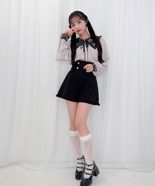 Honey Cinnamon（ハニーシナモン）の「配色レースブラウス（シャツ/ブラウス・レディース・ホワイト/ピンク・FREE）」の6枚目の写真