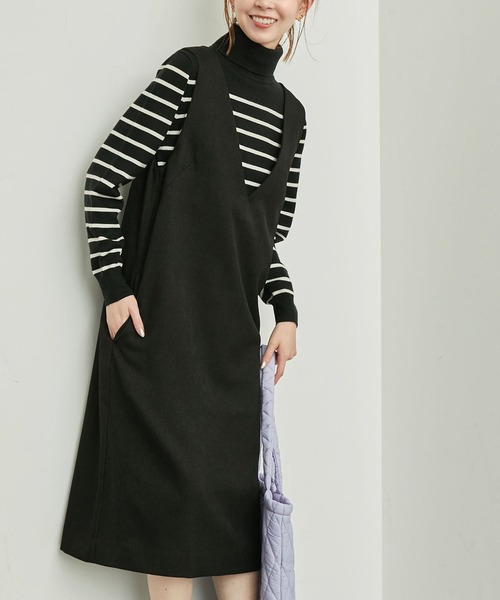 ROPE' PICNIC（ロペピクニック）の「LANATECジャンスカ（チェック＆無地）（ジャンパースカート・レディース・ベージュ系その他2/ベージュ/ダークブラウン/ブラック/グレー系その他・38/36）」の2枚目の写真