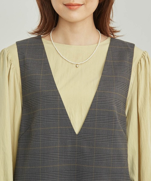 ROPE' PICNIC（ロペピクニック）の「LANATECジャンスカ（チェック＆無地）（ジャンパースカート・レディース・ベージュ系その他2/ベージュ/ダークブラウン/ブラック/グレー系その他・38/36）」の12枚目の写真