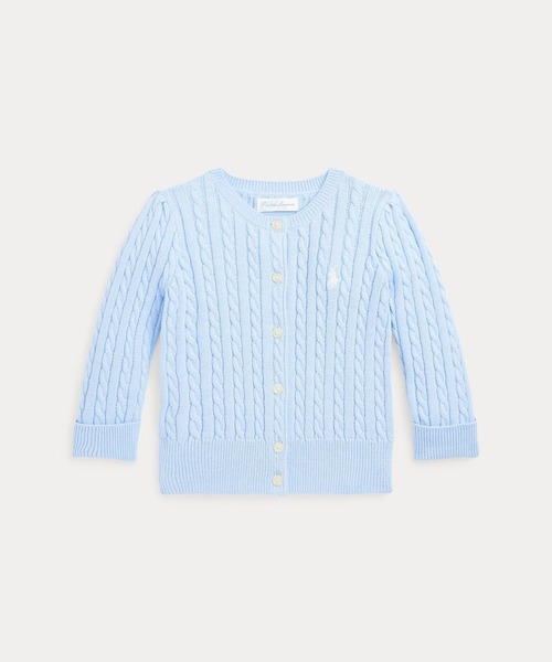 POLO RALPH LAUREN CHILDRENSWEAR(ポロ ラルフ ローレン チルドレンズウェア)の「ケーブルニット コットン カーディガン(カーディガン/ボレロ・キッズ・ブルー・12M/18M/24M)」の1枚目の写真