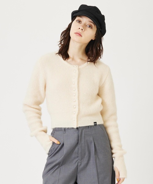 MILKFED.（ミルクフェド）の「PEARL BUTTON KNIT CARDIGAN（カーディガン/ボレロ・レディース・ライトブルー/ブラック/オフホワイト・ONE SIZE）」の22枚目の写真