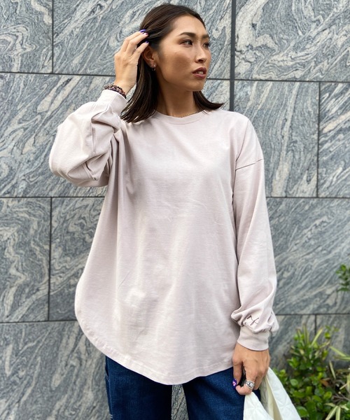 RIKKA FEMME(リッカファム)の「RIKKA FEMME/リッカファム ロンT オーバーサイズRF23FW08(Tシャツ/カットソー・レディース・ホワイト/ブラック/ベージュ・FREE)」の1枚目の写真