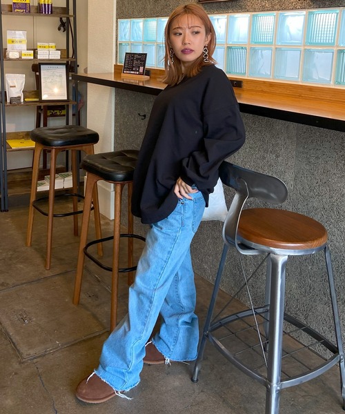 RIKKA FEMME(リッカファム)の「RIKKA FEMME/リッカファム ロンT オーバーサイズRF23FW08(Tシャツ/カットソー・レディース・ホワイト/ブラック/ベージュ・FREE)」の5枚目の写真