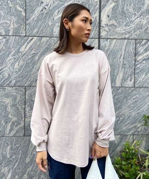 RIKKA FEMME(リッカファム)の「RIKKA FEMME/リッカファム ロンT オーバーサイズRF23FW08(Tシャツ/カットソー・レディース・ホワイト/ブラック/ベージュ・FREE)」の7枚目の写真