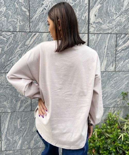RIKKA FEMME(リッカファム)の「RIKKA FEMME/リッカファム ロンT オーバーサイズRF23FW08(Tシャツ/カットソー・レディース・ホワイト/ブラック/ベージュ・FREE)」の9枚目の写真