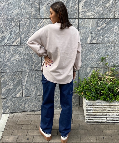 RIKKA FEMME(リッカファム)の「RIKKA FEMME/リッカファム ロンT オーバーサイズRF23FW08(Tシャツ/カットソー・レディース・ホワイト/ブラック/ベージュ・FREE)」の14枚目の写真