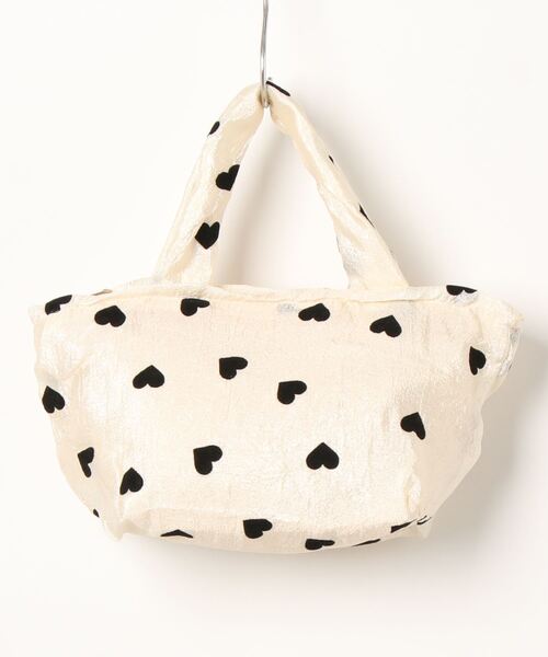 セール】【float】ハートドット柄 モノクロ ミニトートバッグ