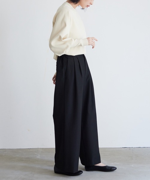 for/c(フォーシー)の「タックワイドパンツ【サスティナブル】(その他パンツ・レディース・グレー/ブラック・LL/M/L)」の8枚目の写真