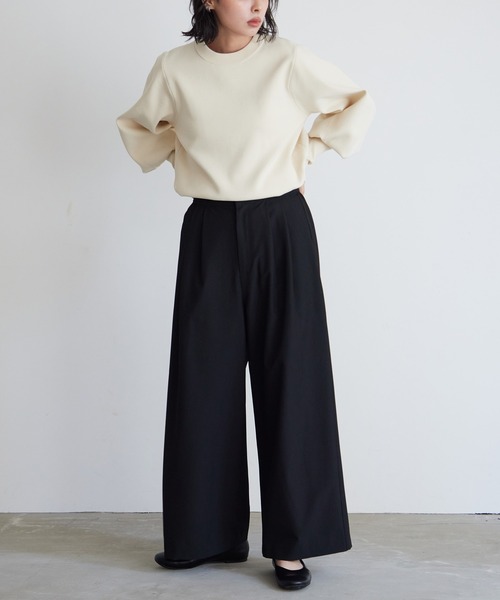 for/c(フォーシー)の「タックワイドパンツ【サスティナブル】(その他パンツ・レディース・グレー/ブラック・LL/M/L)」の5枚目の写真