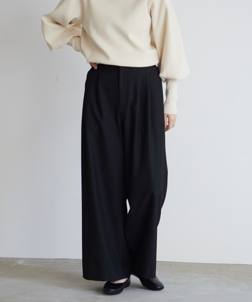 for/c(フォーシー)の「タックワイドパンツ【サスティナブル】(その他パンツ・レディース・グレー/ブラック・LL/M/L)」の6枚目の写真