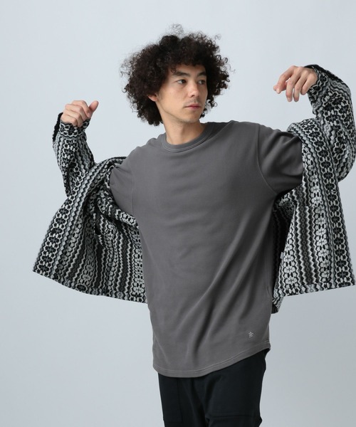 BAYFLOW(ベイフロー)の「スムースプレーン長袖Tシャツ(Tシャツ/カットソー・メンズ・チャコール/カーキ/オフホワイト/グレー・LARGE/SMALL/MEDIUM)」の3枚目の写真