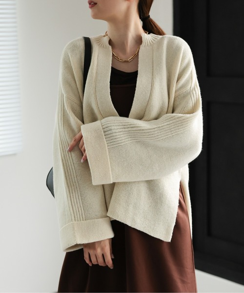 sakishimatokyo(サキシマトーキョー)の「起毛 キーネックニットトップス(ニット/セーター・レディース・ブルー/ブラック/オフホワイト/アイボリー・FREE)」の19枚目の写真