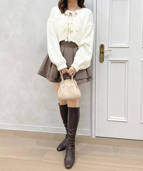 apres jour(アプレジュール)の「リボンニットカーデ【ZOZOTOWN限定アイテム】(カーディガン/ボレロ・レディース・ブラック/オフホワイト/グレー・X-LARGE/フリー)」の11枚目の写真
