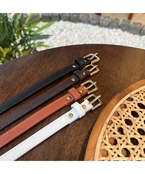 MODE ROBE（モードローブ）の「ゴールドバックルベルト（ベルト・レディース・ブラック/ホワイト/ブラウン/キャメル・FREE）」の8枚目の写真