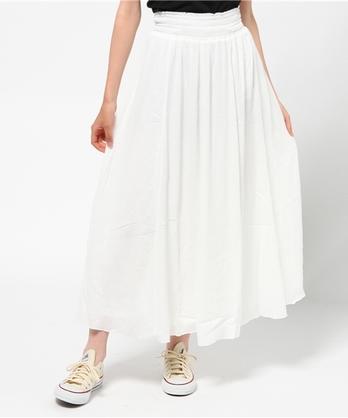 WEGO（ウィゴー）の「WEGO/クレープマキシスカート（スカート・レディース・ネイビー/レッド/オフホワイト・FREE）」の4枚目の写真