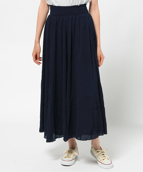 WEGO（ウィゴー）の「WEGO/クレープマキシスカート（スカート・レディース・ネイビー/レッド/オフホワイト・FREE）」の5枚目の写真