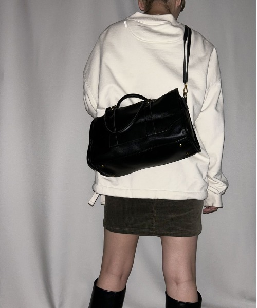 Jelly moo(ジェリームー)の「【 Jelly moo / ジェリームー 】 フェイクレザー ベーシック ボストンバッグ #_(ボストンバッグ・レディース・ブラック/ベージュ/ブラウン・FREE)」の11枚目の写真