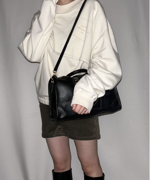 Jelly moo(ジェリームー)の「【 Jelly moo / ジェリームー 】 フェイクレザー ベーシック ボストンバッグ #_(ボストンバッグ・レディース・ブラック/ベージュ/ブラウン・FREE)」の7枚目の写真
