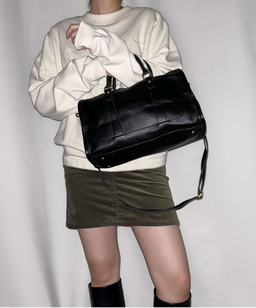 Jelly moo(ジェリームー)の「【 Jelly moo / ジェリームー 】 フェイクレザー ベーシック ボストンバッグ #_(ボストンバッグ・レディース・ブラック/ベージュ/ブラウン・FREE)」の13枚目の写真