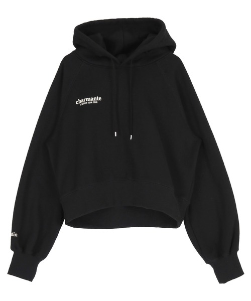 titivate（ティティベイト）の「裏起毛ロゴショートフード付きプルオーバー（パーカー・レディース・アイボリー/ライトブルー/ブラック/杢グレー・FREE）」の3枚目の写真