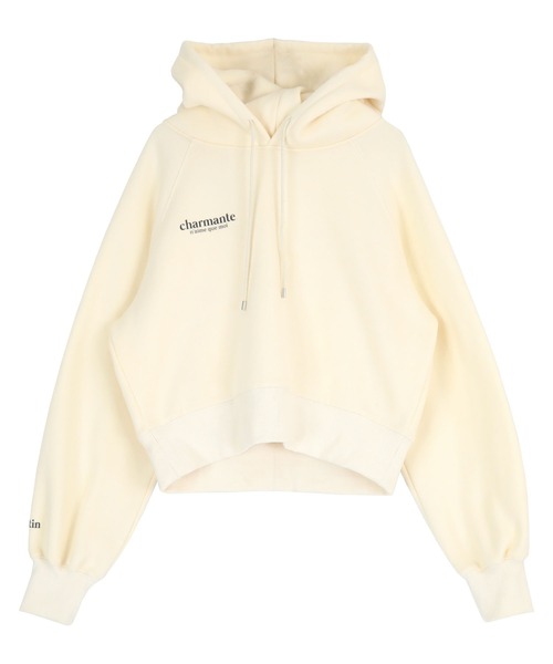 titivate（ティティベイト）の「裏起毛ロゴショートフード付きプルオーバー（パーカー・レディース・アイボリー/ライトブルー/ブラック/杢グレー・FREE）」の5枚目の写真