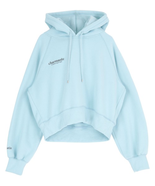 titivate（ティティベイト）の「裏起毛ロゴショートフード付きプルオーバー（パーカー・レディース・アイボリー/ライトブルー/ブラック/杢グレー・FREE）」の6枚目の写真