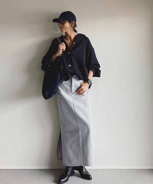 woadblue(ウォードブルー)の「エディター坪田あさみ × woadblue × Demi-Luxe BEAMS / 別注 リネンキャンバス ロゴ キャップ(キャップ・レディース・ブラック/ベージュ/ネイビー・ONE SIZE)」の6枚目の写真