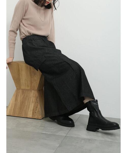 Samansa Mos2 blue（サマンサモスモスブルー）の「◎アソートカーゴロングスカート（スカート・レディース・キナリ/ネイビー/カーキ/ブラック・F）」の2枚目の写真