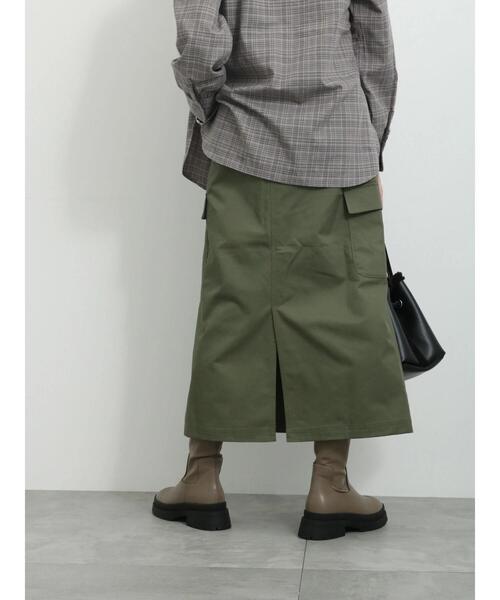 Samansa Mos2 blue（サマンサモスモスブルー）の「◎アソートカーゴロングスカート（スカート・レディース・キナリ/ネイビー/カーキ/ブラック・F）」の21枚目の写真