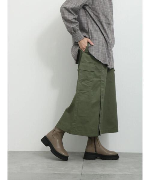 Samansa Mos2 blue（サマンサモスモスブルー）の「◎アソートカーゴロングスカート（スカート・レディース・キナリ/ネイビー/カーキ/ブラック・F）」の20枚目の写真